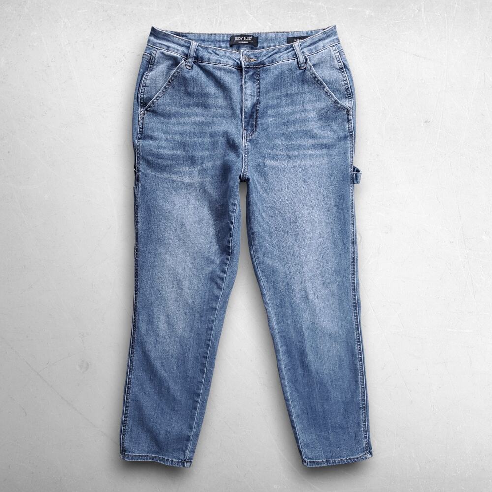 Judy Blue Slim Fit Carpenter Jeans Stretch Faded‎ Women 11/30 Md Blue